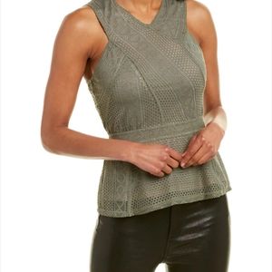 BCBGMaxAzria Lace Peplum Top